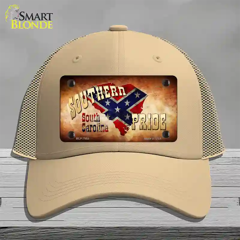 Southern Pride South Carolina Novelty License Plate Hat Mesh / Khaki