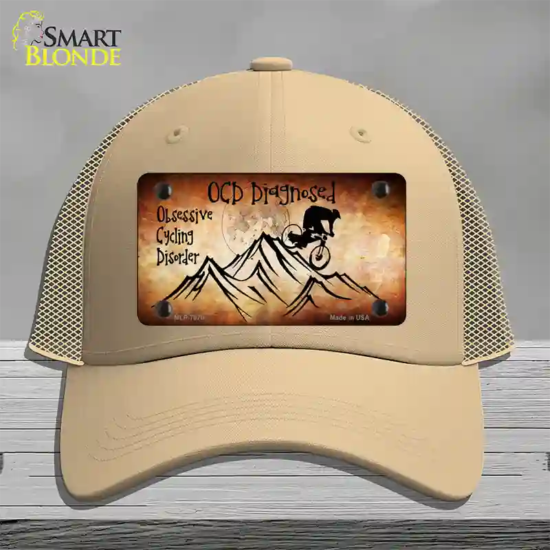 OCD Diagnosed Novelty License Plate Hat Mesh / Khaki