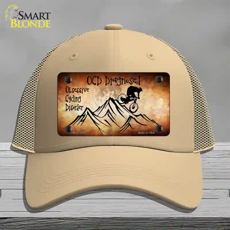 OCD Diagnosed Novelty License Plate Hat Mesh / Khaki