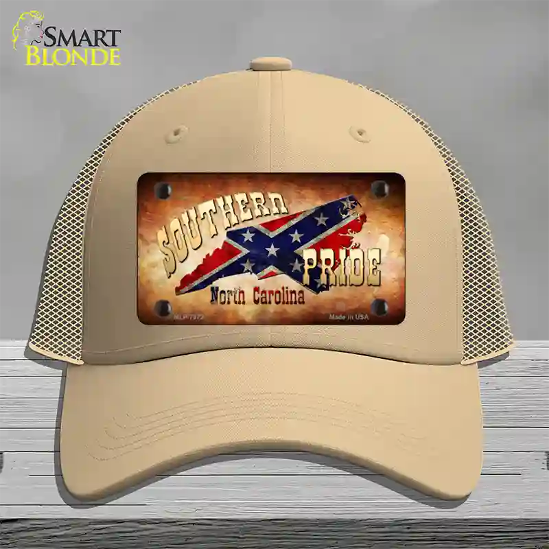 Southern Pride North Carolina Novelty License Plate Hat Mesh / Khaki