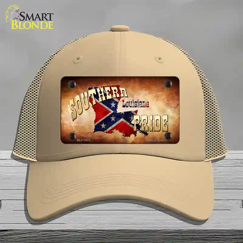 Southern Pride Louisiana Novelty License Plate Hat Mesh / Khaki