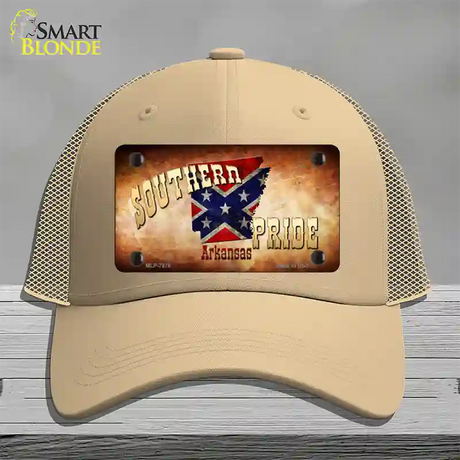 Southern Pride Arkansas Novelty License Plate Hat Mesh / Khaki