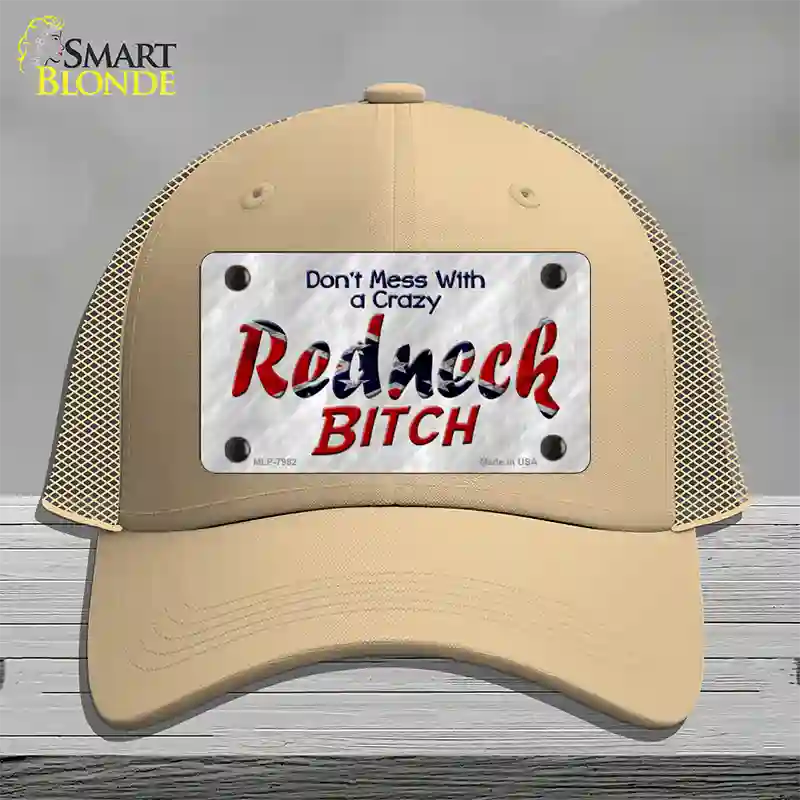 Dont Mess With Crazy Novelty License Plate Hat Mesh / Khaki