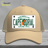 Cape Coral Florida Novelty License Plate Hat Mesh / Khaki