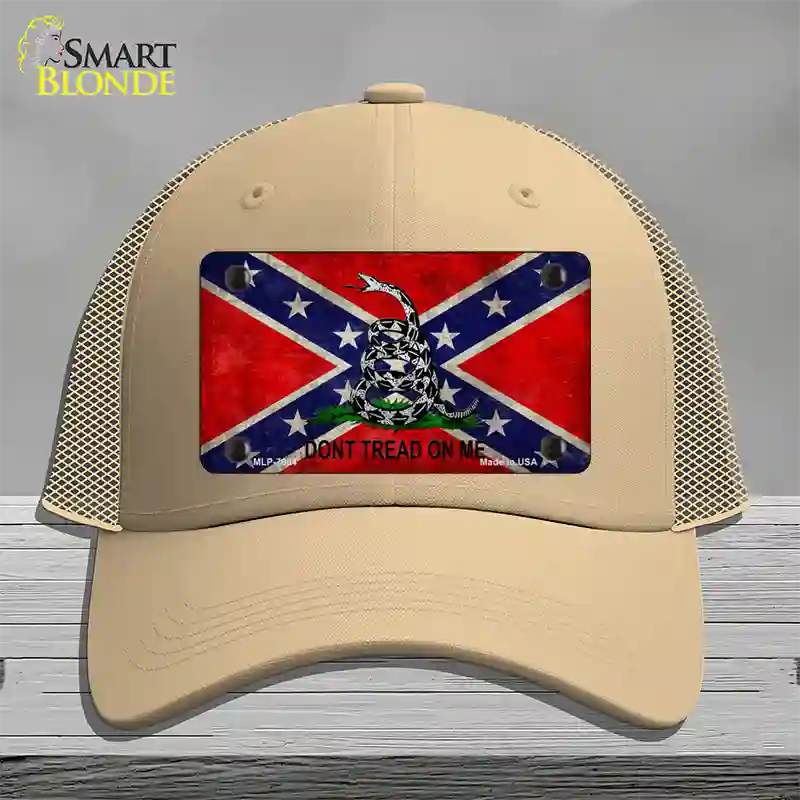 Confederate Dont Tread Novelty License Plate Hat Mesh / Khaki