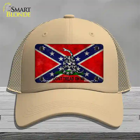 Confederate Dont Tread Novelty License Plate Hat Mesh / Khaki