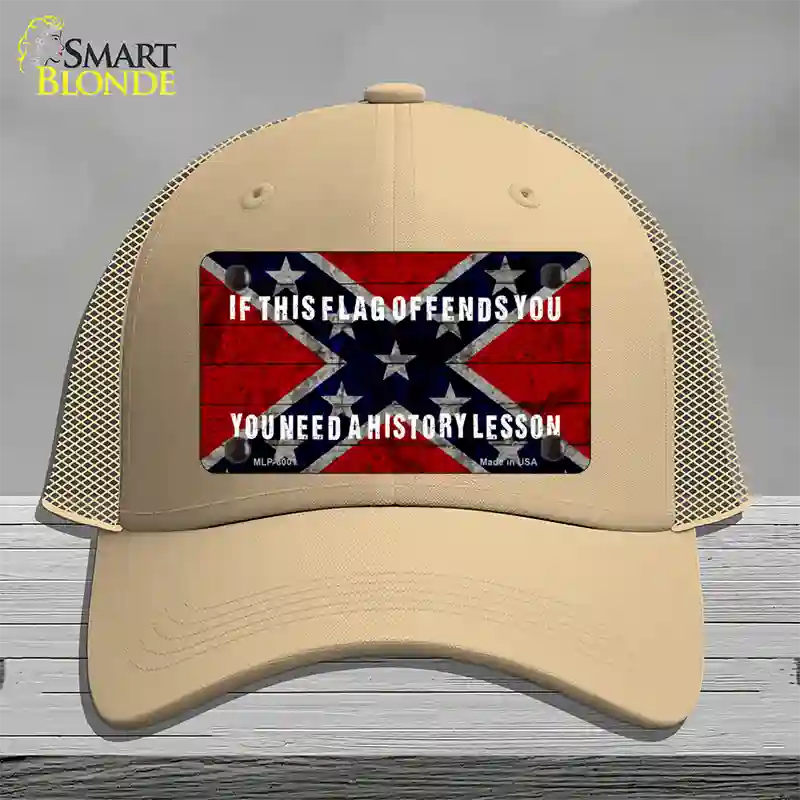 History Lesson Novelty License Plate Hat Mesh / Khaki