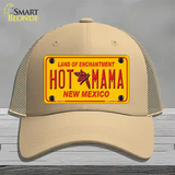 New Mexico Hot Mama Novelty License Plate Hat Mesh / Khaki