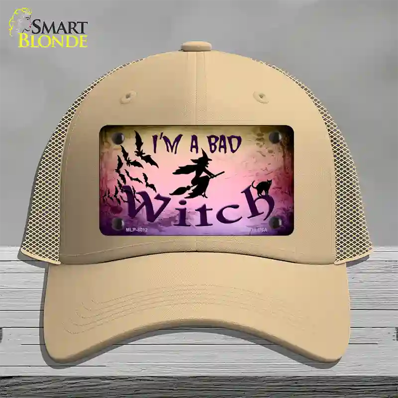 Im A Bad Witch Novelty License Plate Hat Mesh / Khaki