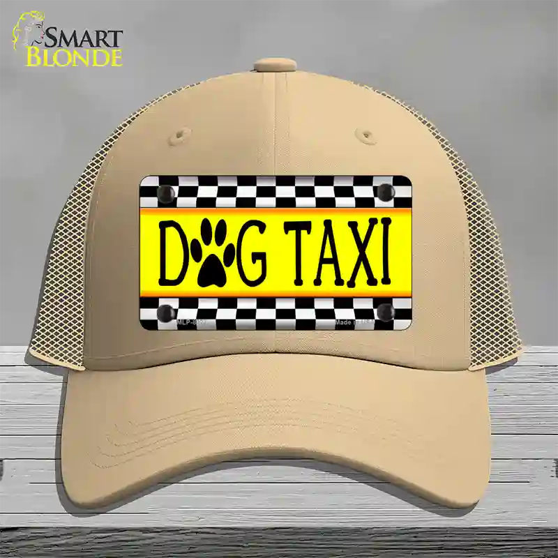 Dog Taxi Novelty License Plate Hat Mesh / Khaki