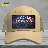 This Girl Loves Her Ravens Novelty License Plate Hat Mesh / Khaki