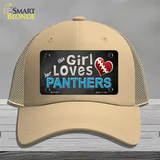 This Girl Loves Her Panthers Novelty License Plate Hat Mesh / Khaki