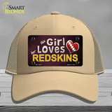 This Girl Loves Her Redskins Novelty License Plate Hat Mesh / Khaki