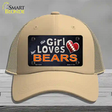 This Girl Loves Her Bears Novelty License Plate Hat Mesh / Khaki