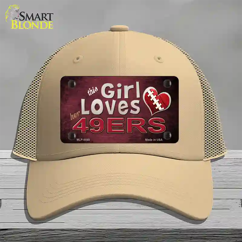 This Girl Loves Her 49ers Novelty License Plate Hat Mesh / Khaki