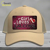 This Girl Loves Her Falcons Novelty License Plate Hat Mesh / Khaki