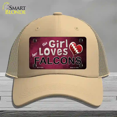 This Girl Loves Her Falcons Novelty License Plate Hat Mesh / Khaki