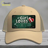 This Girl Loves Her Jets Novelty License Plate Hat Mesh / Khaki