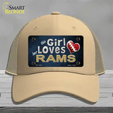 This Girl Loves Her Rams Novelty License Plate Hat Mesh / Khaki