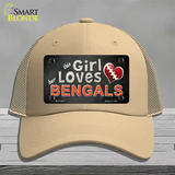 This Girl Loves Her Bengals Novelty License Plate Hat Mesh / Khaki