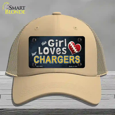 This Girl Loves Her Chargers Novelty License Plate Hat Mesh / Khaki