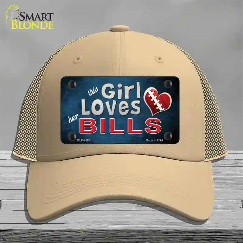 This Girl Loves Her Bills Novelty License Plate Hat Mesh / Khaki