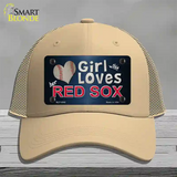 This Girl Loves Her Red Sox Novelty License Plate Hat Mesh / Khaki