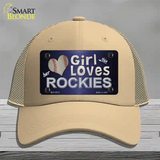 This Girl Loves Her Rockies Novelty License Plate Hat Mesh / Khaki