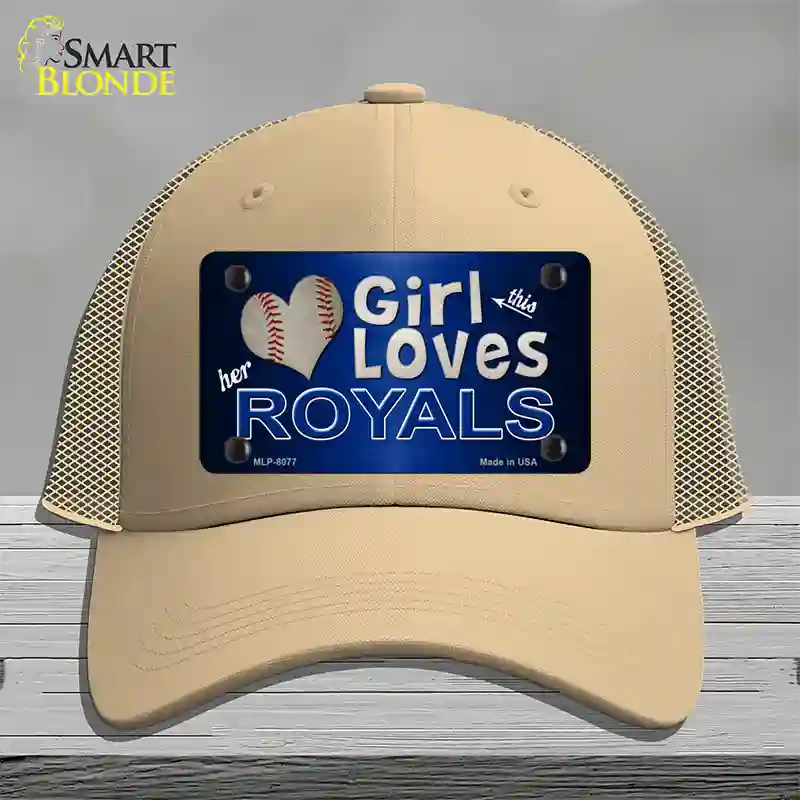 This Girl Loves Her Royals Novelty License Plate Hat Mesh / Khaki