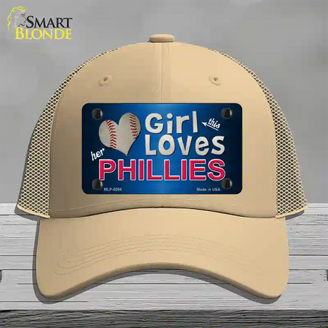 This Girl Loves Her Phillies Novelty License Plate Hat Mesh / Khaki