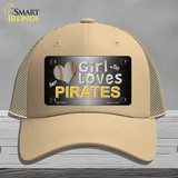 This Girl Loves Her Pirates Novelty License Plate Hat Mesh / Khaki