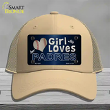 This Girl Loves Her Padres Novelty License Plate Hat Mesh / Khaki