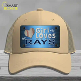 This Girl Loves Her Rays Novelty License Plate Hat Mesh / Khaki