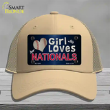 This Girl Loves Her Nationals Novelty License Plate Hat Mesh / Khaki