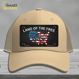 Land Of The Free Novelty License Plate Hat Mesh / Khaki