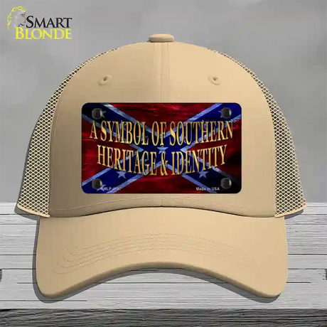 Symbol Of Southern Heritage Novelty License Plate Hat Mesh / Khaki