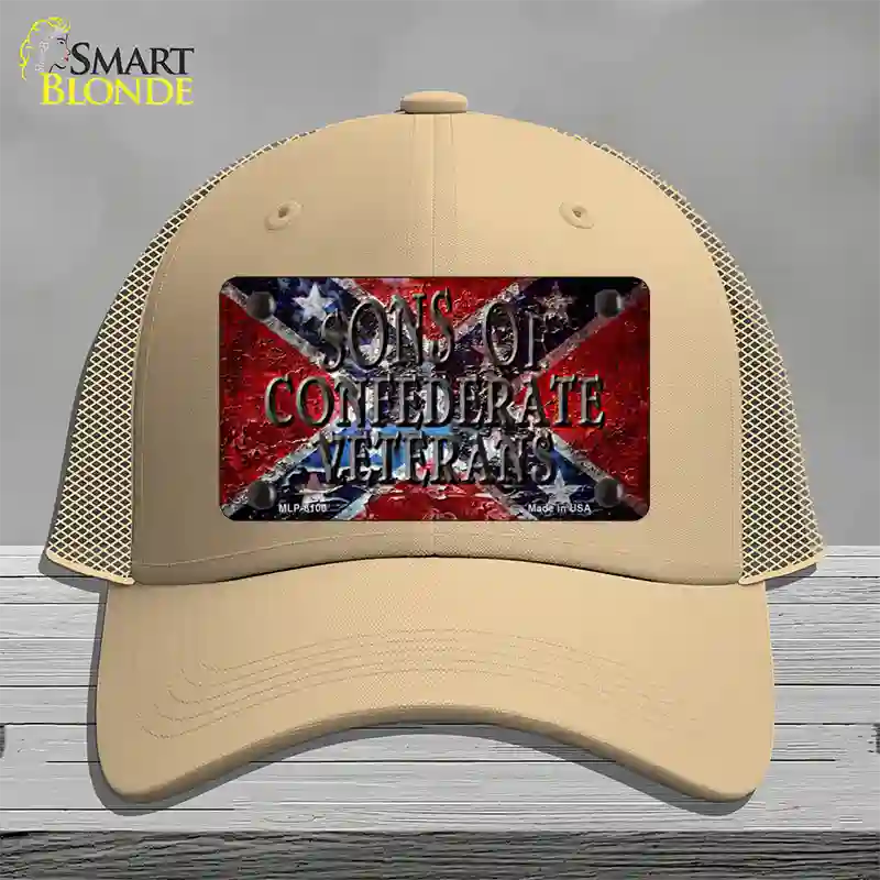 Sons Of Confederate Veterans Novelty License Plate Hat Mesh / Khaki