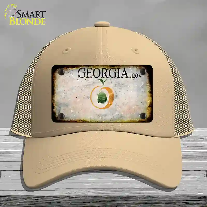 Georgia Rusty Blank Novelty License Plate Hat Mesh / Khaki