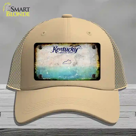 Kentucky Rusty Blank Novelty License Plate Hat Mesh / Khaki