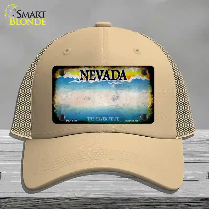 Nevada Rusty Blank Novelty License Plate Hat Mesh / Khaki