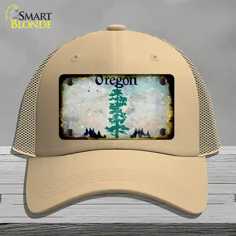 Oregon Rusty Blank Novelty License Plate Hat Mesh / Khaki