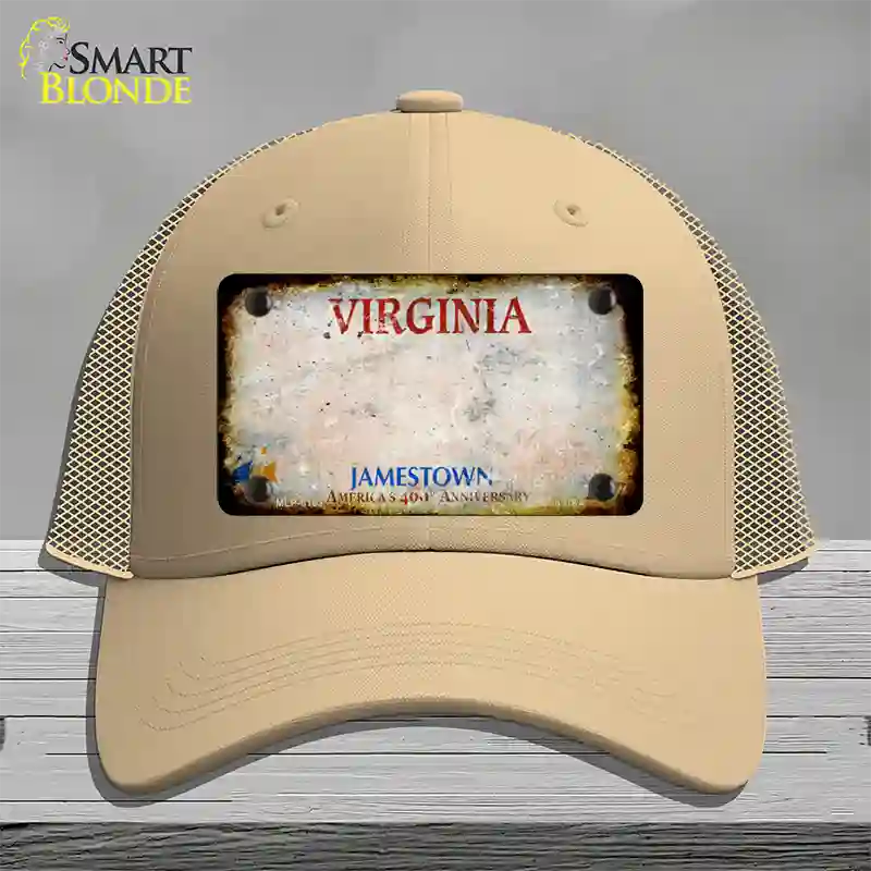 Virginia Rusty Blank Novelty License Plate Hat Mesh / Khaki