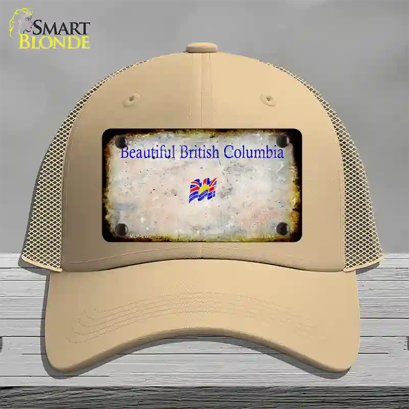 British Columbia Rusty Blank Novelty License Plate Hat Mesh / Khaki