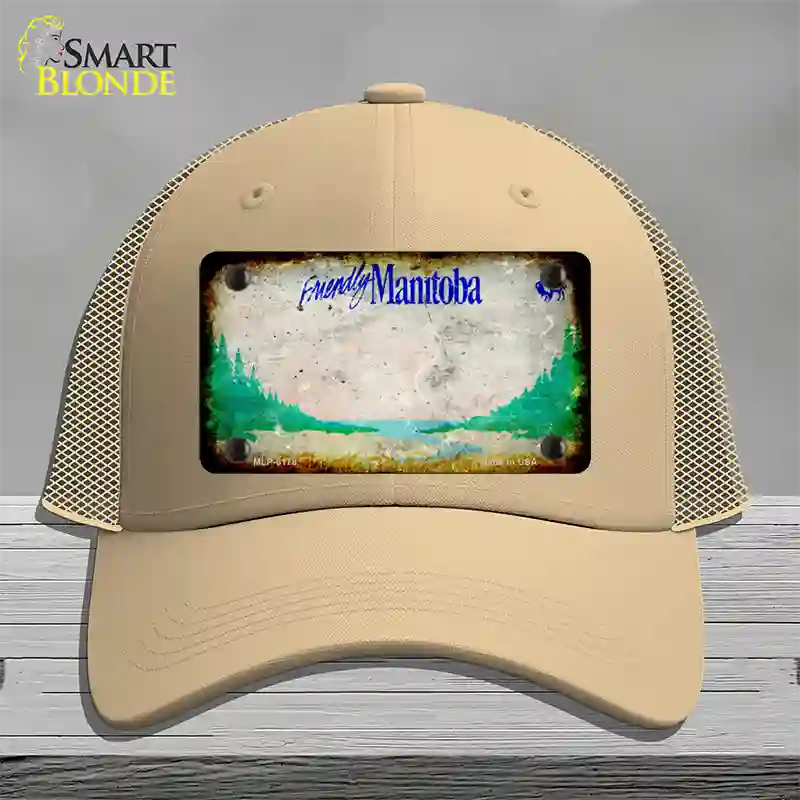 Manitoba Rusty Blank Novelty License Plate Hat Mesh / Khaki