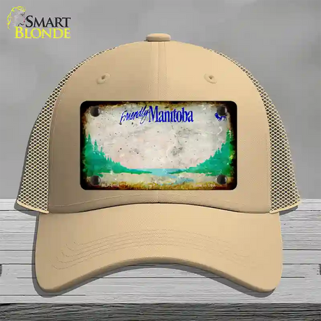 Manitoba Rusty Blank Novelty License Plate Hat Mesh / Khaki