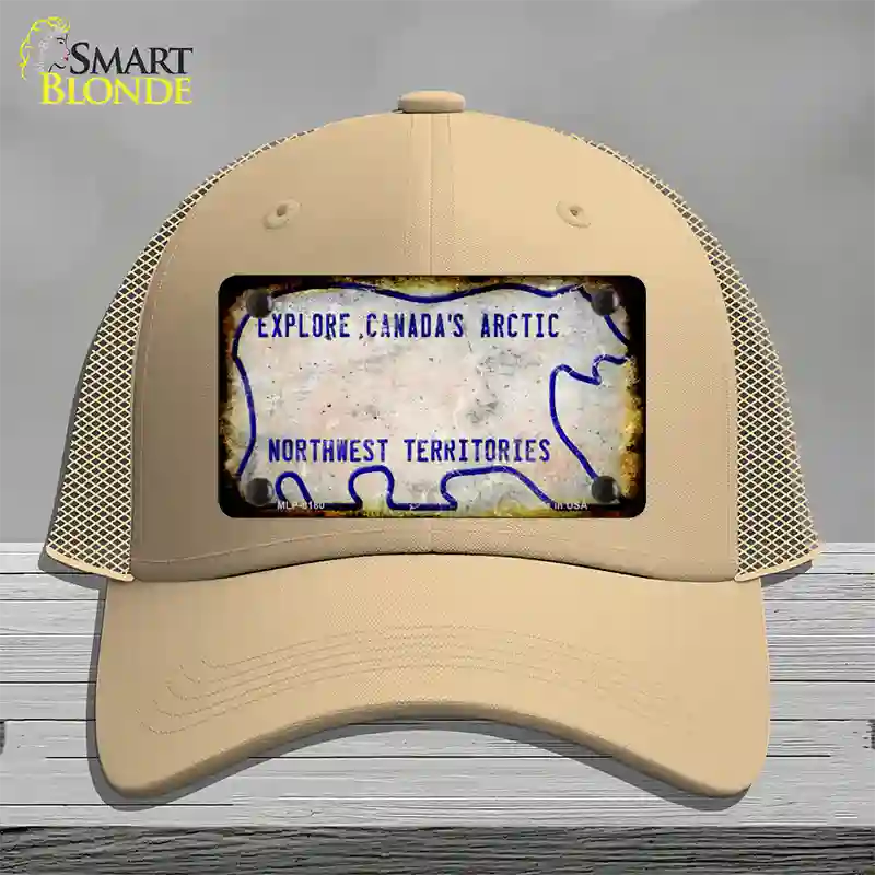 Northwest Territories Rusty Blank Novelty License Plate Hat Mesh / Khaki