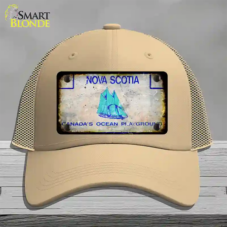 Nova Scotia Rusty Blank Novelty License Plate Hat Mesh / Khaki