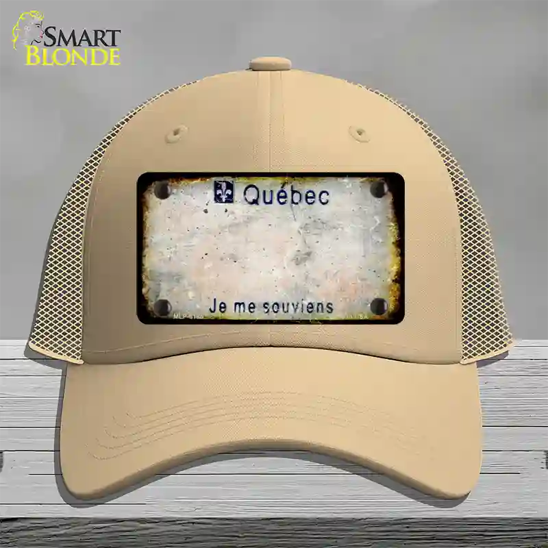 Quebec Rusty Blank Novelty License Plate Hat Mesh / Khaki