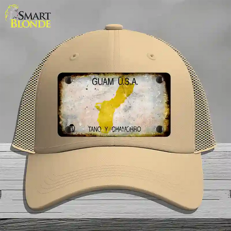 Guam Rusty Blank Novelty License Plate Hat Mesh / Khaki