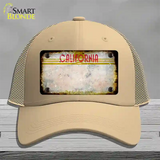 California Golden State Plate Rusty Blank Novelty License Plate Hat Mesh / Khaki